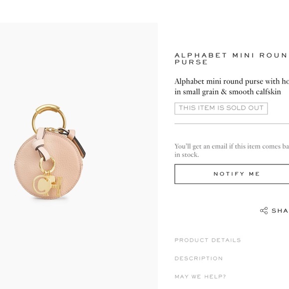 Finally found!!!!!! Chloe Alphabet coin purse Pink - Picture 4 of 6